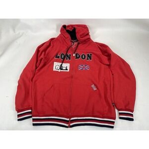 GWCC London Full Zip Hoodie Jacket Mens Size S-M Red